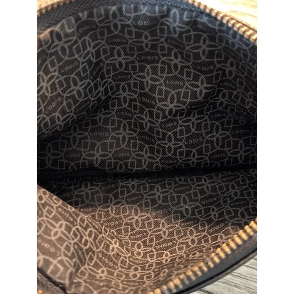 Lodis Wristlet Black Pebbled Leather 5